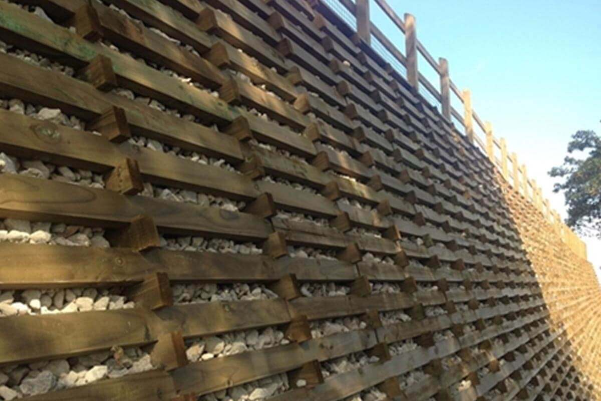 Premier Paving - Timber Crib Retaining Wall